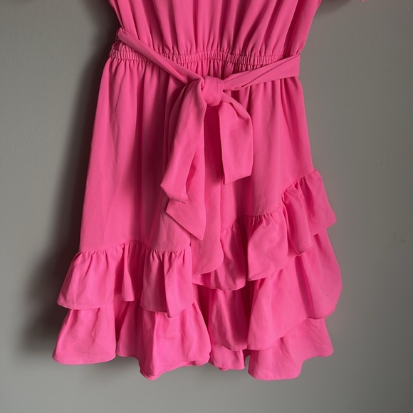 Lilly Pulitzer Martha Stretch Ruffle Dress In Prosecco Pink sz 4 - Picture 6 of 13